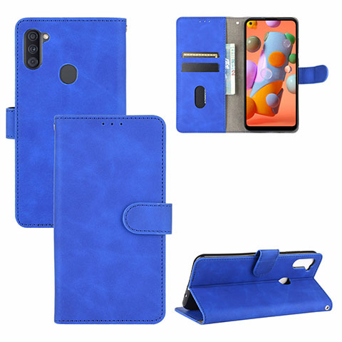 Handytasche Stand Schutzhülle Flip Leder Hülle L03Z für Samsung Galaxy A11 Blau