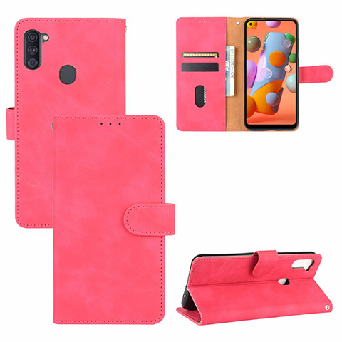 Handytasche Stand Schutzhülle Flip Leder Hülle L03Z für Samsung Galaxy A11 Pink