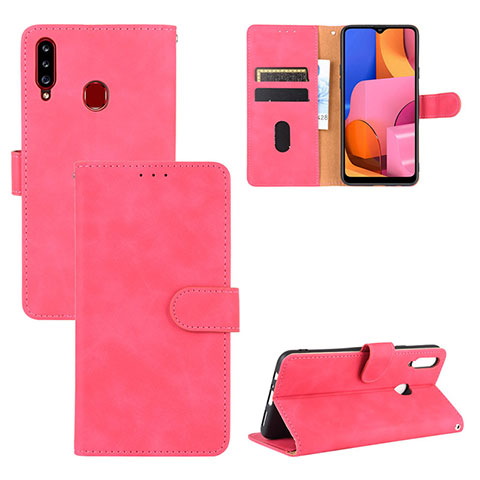 Handytasche Stand Schutzhülle Flip Leder Hülle L03Z für Samsung Galaxy A20s Pink