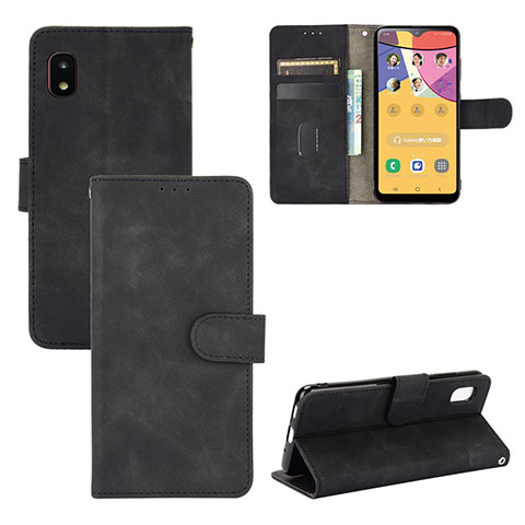 Handytasche Stand Schutzhülle Flip Leder Hülle L03Z für Samsung Galaxy A21 SC-42A Schwarz