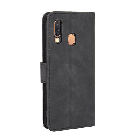 Handytasche Stand Schutzhülle Flip Leder Hülle L03Z für Samsung Galaxy A40 Schwarz