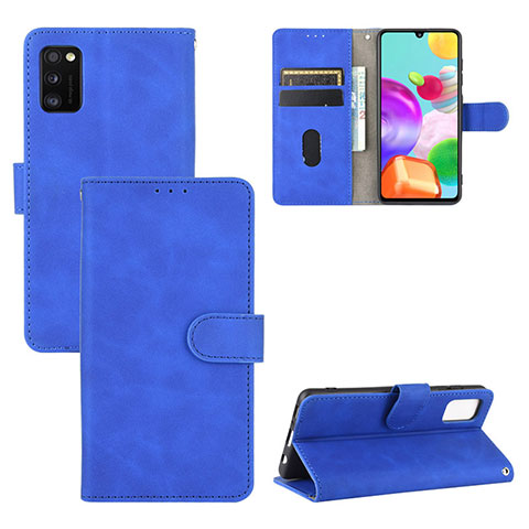 Handytasche Stand Schutzhülle Flip Leder Hülle L03Z für Samsung Galaxy A41 Blau