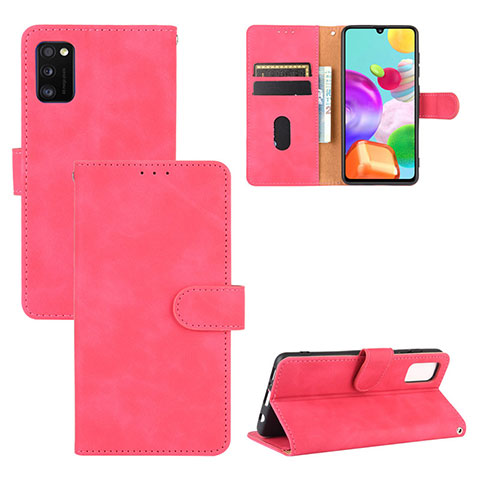 Handytasche Stand Schutzhülle Flip Leder Hülle L03Z für Samsung Galaxy A41 Pink