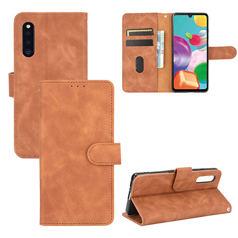 Handytasche Stand Schutzhülle Flip Leder Hülle L03Z für Samsung Galaxy A41 SC-41A Braun