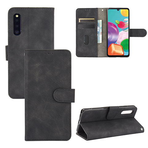 Handytasche Stand Schutzhülle Flip Leder Hülle L03Z für Samsung Galaxy A41 SC-41A Schwarz