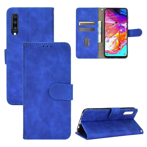 Handytasche Stand Schutzhülle Flip Leder Hülle L03Z für Samsung Galaxy A70 Blau