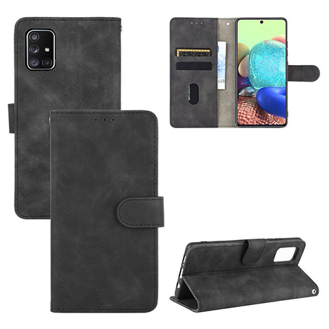 Handytasche Stand Schutzhülle Flip Leder Hülle L03Z für Samsung Galaxy A71 5G Schwarz