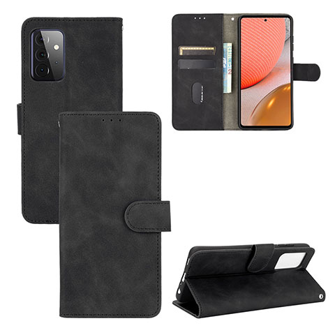 Handytasche Stand Schutzhülle Flip Leder Hülle L03Z für Samsung Galaxy A72 4G Schwarz