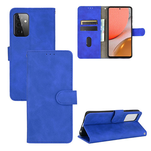 Handytasche Stand Schutzhülle Flip Leder Hülle L03Z für Samsung Galaxy A72 5G Blau