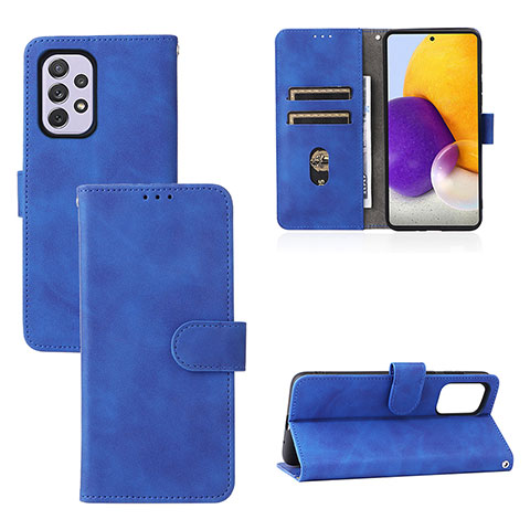 Handytasche Stand Schutzhülle Flip Leder Hülle L03Z für Samsung Galaxy A73 5G Blau