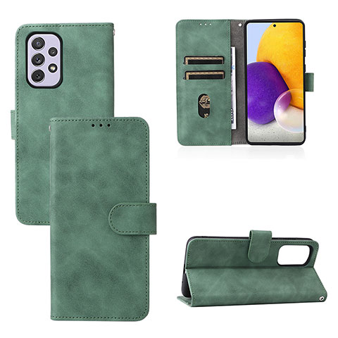 Handytasche Stand Schutzhülle Flip Leder Hülle L03Z für Samsung Galaxy A73 5G Grün