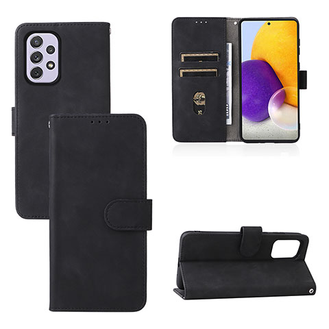 Handytasche Stand Schutzhülle Flip Leder Hülle L03Z für Samsung Galaxy A73 5G Schwarz