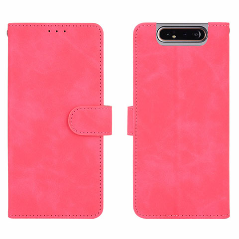 Handytasche Stand Schutzhülle Flip Leder Hülle L03Z für Samsung Galaxy A80 Pink