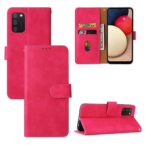 Handytasche Stand Schutzhülle Flip Leder Hülle L03Z für Samsung Galaxy F02S SM-E025F Pink