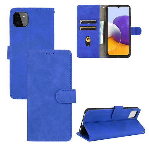 Handytasche Stand Schutzhülle Flip Leder Hülle L03Z für Samsung Galaxy F42 5G Blau