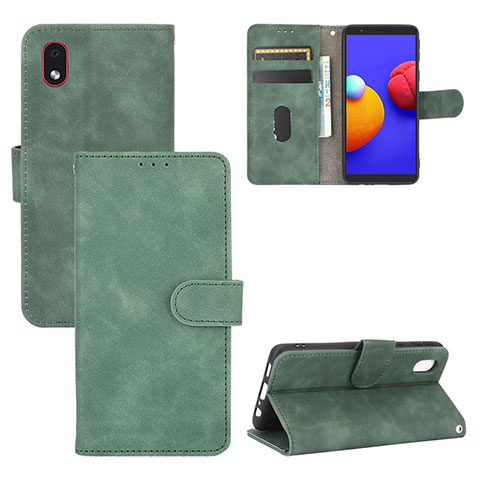 Handytasche Stand Schutzhülle Flip Leder Hülle L03Z für Samsung Galaxy M01 Core Grün