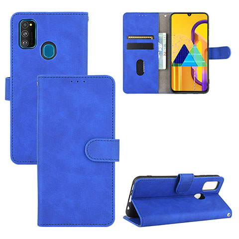 Handytasche Stand Schutzhülle Flip Leder Hülle L03Z für Samsung Galaxy M21 Blau