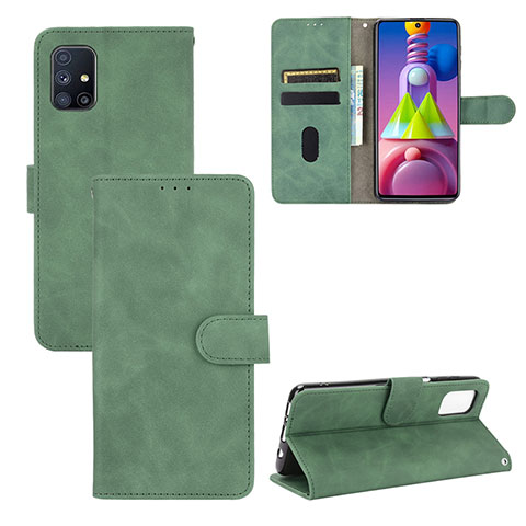 Handytasche Stand Schutzhülle Flip Leder Hülle L03Z für Samsung Galaxy M51 Grün