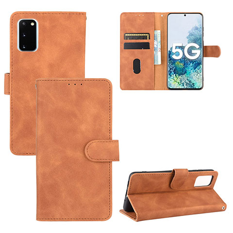 Handytasche Stand Schutzhülle Flip Leder Hülle L03Z für Samsung Galaxy S20 FE (2022) 5G Braun