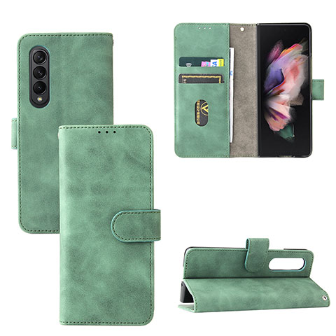 Handytasche Stand Schutzhülle Flip Leder Hülle L03Z für Samsung Galaxy Z Fold3 5G Grün