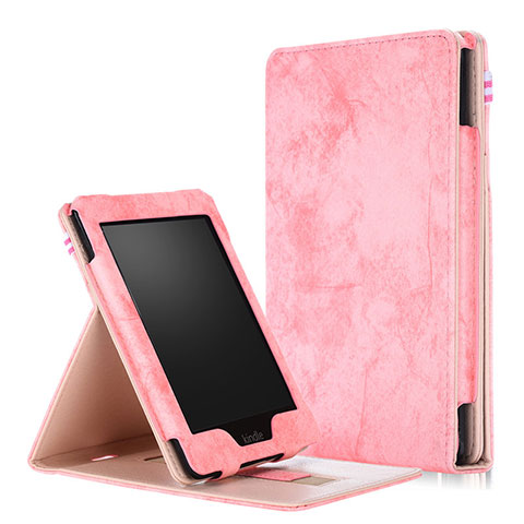 Handytasche Stand Schutzhülle Flip Leder Hülle L04 für Amazon Kindle Paperwhite 6 inch Rosa