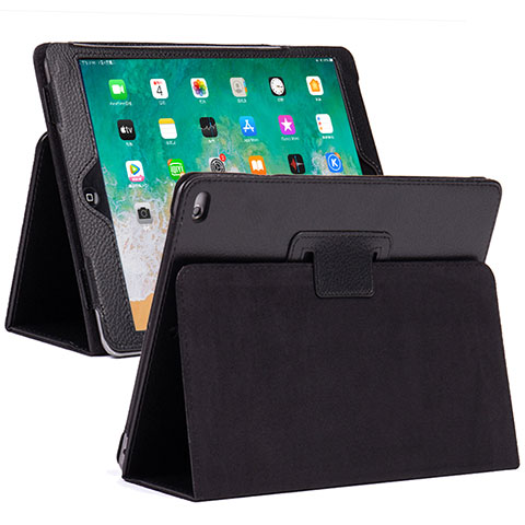 Handytasche Stand Schutzhülle Flip Leder Hülle L04 für Apple iPad 10.2 (2019) Schwarz