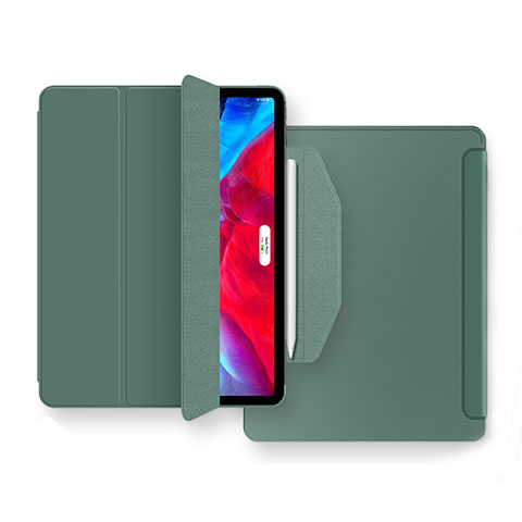 Handytasche Stand Schutzhülle Flip Leder Hülle L04 für Apple New iPad Air 10.9 (2020) Nachtgrün