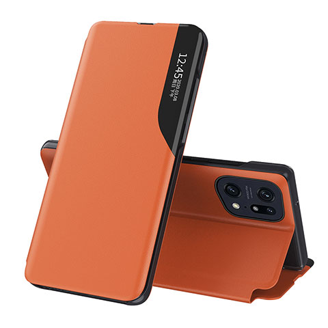 Handytasche Stand Schutzhülle Flip Leder Hülle L04 für Oppo Find X5 Pro 5G Orange