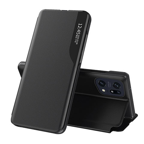 Handytasche Stand Schutzhülle Flip Leder Hülle L04 für Oppo Find X5 Pro 5G Schwarz