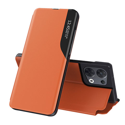 Handytasche Stand Schutzhülle Flip Leder Hülle L04 für Oppo Reno9 Pro+ Plus 5G Orange