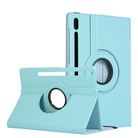 Handytasche Stand Schutzhülle Flip Leder Hülle L04 für Samsung Galaxy Tab S6 10.5 SM-T860 Hellblau