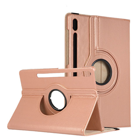 Handytasche Stand Schutzhülle Flip Leder Hülle L04 für Samsung Galaxy Tab S6 10.5 SM-T860 Rosegold