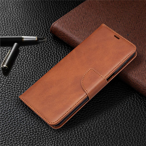 Handytasche Stand Schutzhülle Flip Leder Hülle L04 für Xiaomi Redmi Note 9 Pro Braun