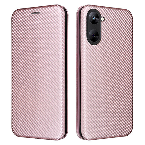 Handytasche Stand Schutzhülle Flip Leder Hülle L04Z für Realme 10S 5G Rosegold