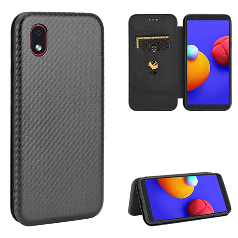 Handytasche Stand Schutzhülle Flip Leder Hülle L04Z für Samsung Galaxy A01 Core Schwarz