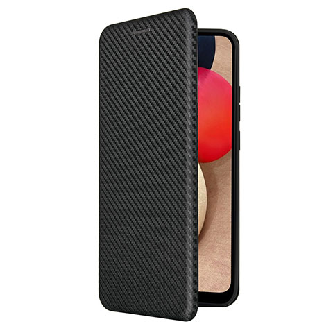 Handytasche Stand Schutzhülle Flip Leder Hülle L04Z für Samsung Galaxy A02s Schwarz