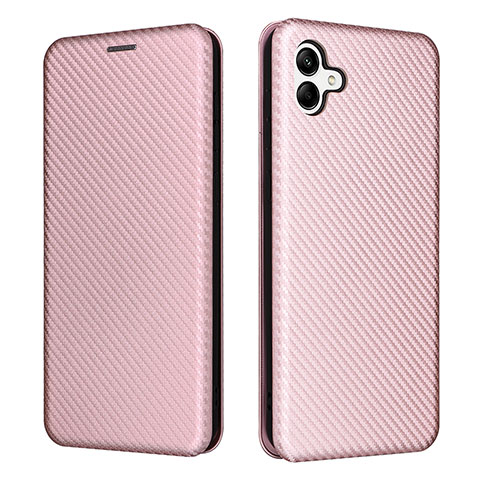 Handytasche Stand Schutzhülle Flip Leder Hülle L04Z für Samsung Galaxy A04 4G Rosegold