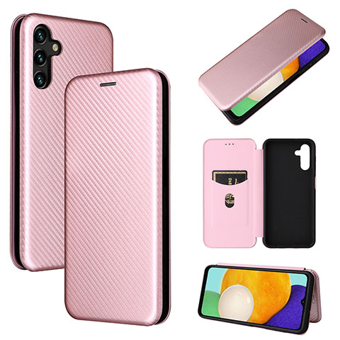 Handytasche Stand Schutzhülle Flip Leder Hülle L04Z für Samsung Galaxy A04s Rosegold