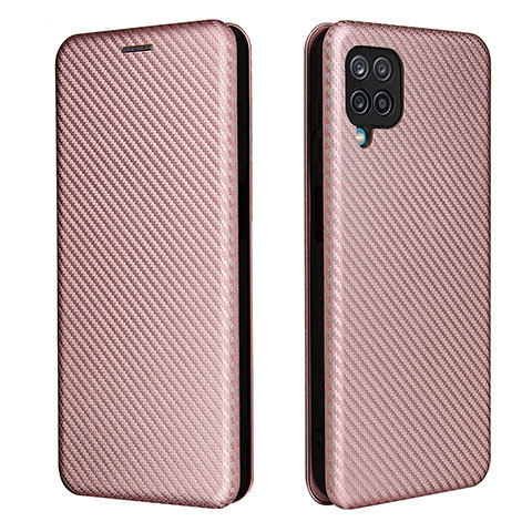 Handytasche Stand Schutzhülle Flip Leder Hülle L04Z für Samsung Galaxy A12 Nacho Rosegold