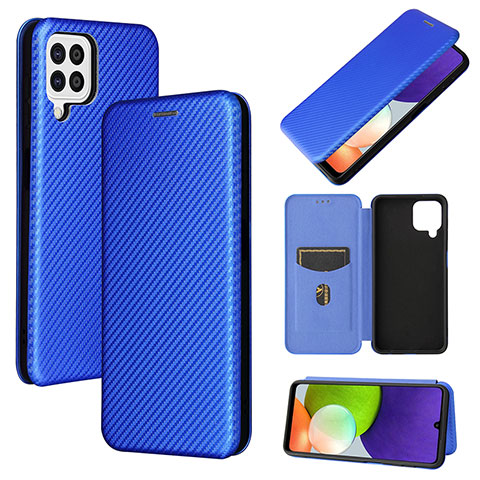 Handytasche Stand Schutzhülle Flip Leder Hülle L04Z für Samsung Galaxy A22 4G Blau