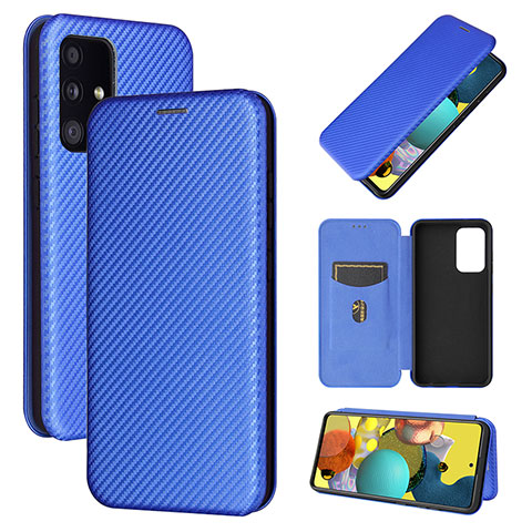 Handytasche Stand Schutzhülle Flip Leder Hülle L04Z für Samsung Galaxy A52 4G Blau