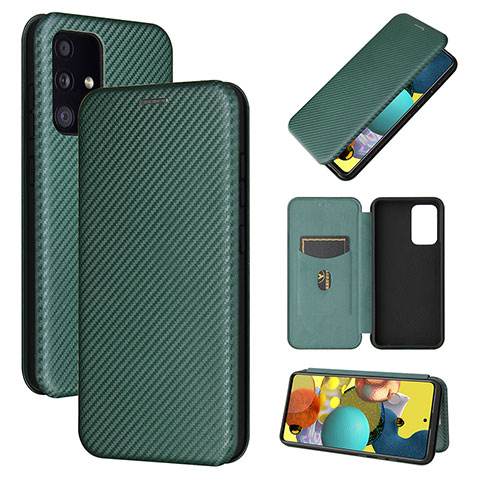 Handytasche Stand Schutzhülle Flip Leder Hülle L04Z für Samsung Galaxy A52 5G Grün