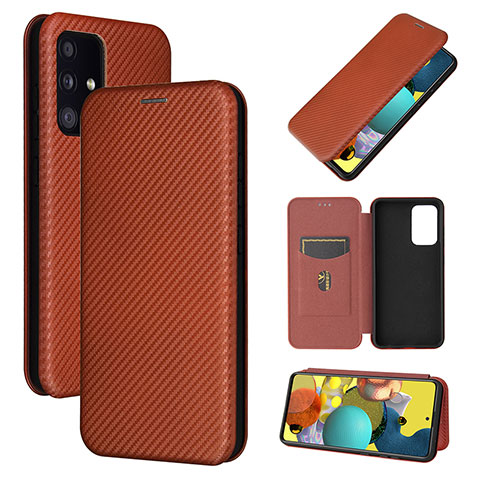 Handytasche Stand Schutzhülle Flip Leder Hülle L04Z für Samsung Galaxy A52s 5G Braun