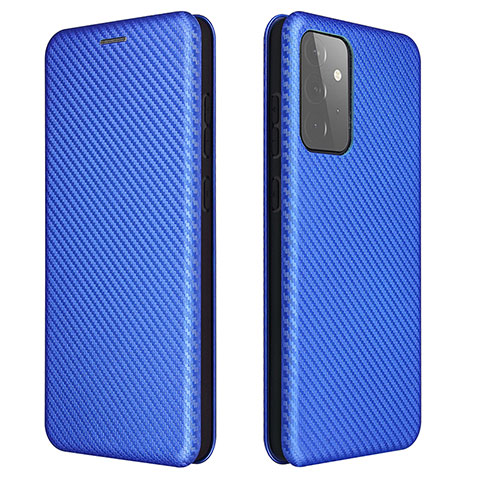 Handytasche Stand Schutzhülle Flip Leder Hülle L04Z für Samsung Galaxy A72 4G Blau