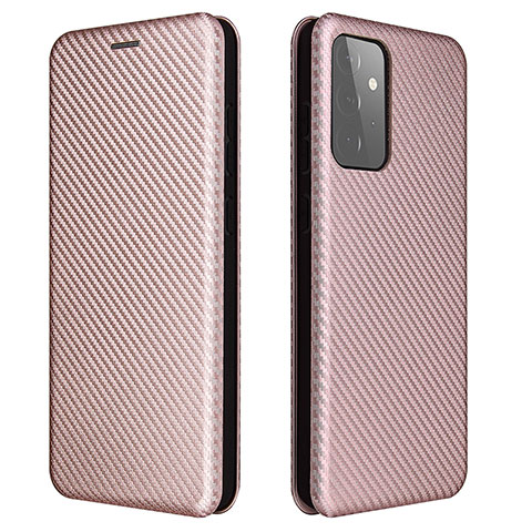 Handytasche Stand Schutzhülle Flip Leder Hülle L04Z für Samsung Galaxy A72 5G Rosegold