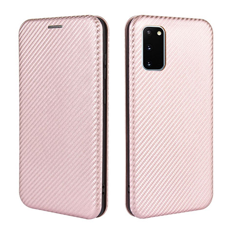 Handytasche Stand Schutzhülle Flip Leder Hülle L04Z für Samsung Galaxy S20 FE 4G Rosegold