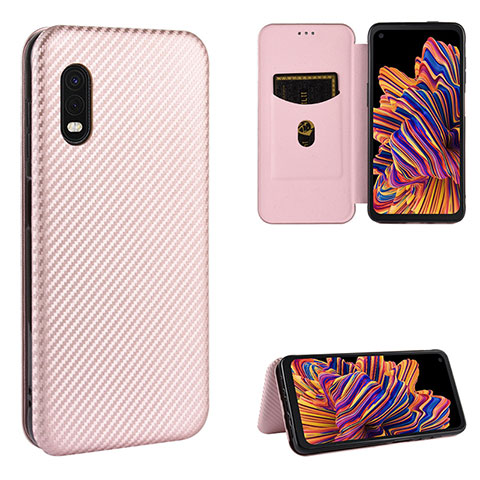 Handytasche Stand Schutzhülle Flip Leder Hülle L04Z für Samsung Galaxy XCover Pro Rosegold