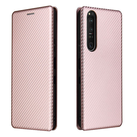 Handytasche Stand Schutzhülle Flip Leder Hülle L04Z für Sony Xperia 1 III Rosegold