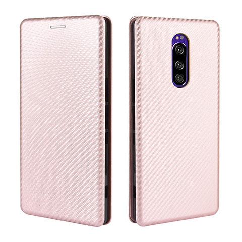 Handytasche Stand Schutzhülle Flip Leder Hülle L04Z für Sony Xperia 1 Rosegold