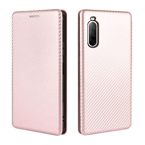 Handytasche Stand Schutzhülle Flip Leder Hülle L04Z für Sony Xperia 10 II Rosegold